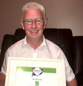 Sutton Dinghy Club&#039;s Billy Bebbington with his Fingal Mayor Award