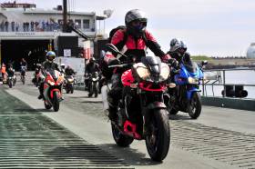 Motor cyclists disembark in Douglas from fastferry Manannan for the famous annual TT Races which took place recently. There has been an increase in initial bookings for the event in 2019.
