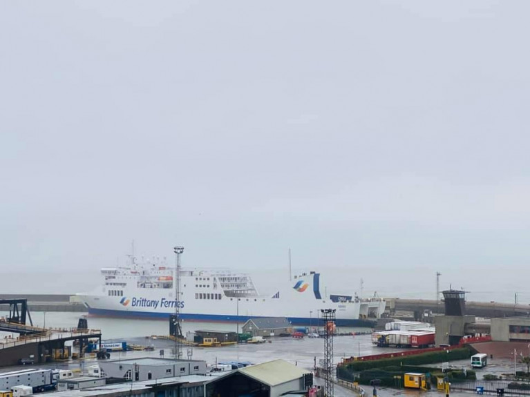 COVID-19 has led to immediate changes for Brittany Ferries Ireland services to France and Spain as detailed below. Above the ropax ferry Kerry berthed on first day of arrival in Rosslare Europort from where the chartered ferry last month made its maiden voyage to Bilbao, northern Spain.. 