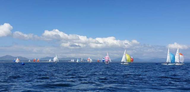 Light airs for the UK Dragon Northern Championships on the Irish Sea at Abersoch, a warmup event to tomorrow's Edinburgh Cup at the same venue