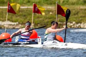 Britain&#039;s Lizzie Broughton tries to catch Ireland&#039;s Jenny Egan in the K1 5,000 metre race at the World Cup in Portugal