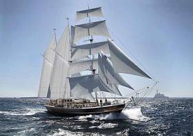 The Irish Atlantic Youth Trust’s proposals are for a 40 metre all-Ireland sailing training barquentine as this artist&#039;s impression shows
