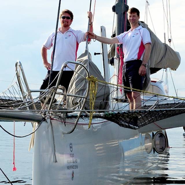 Ireland's only multihull entry in the 2016 Round Ireland Race is skippered by Hugo Karlsson-Smythe and crewed by Bowen Ormsby