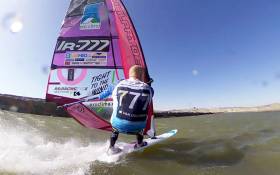 Oisin sailing the Record Course at 85 kph. See the video below