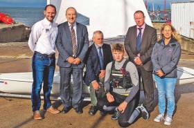 Launching the Icebreaker series from (left to right): Richard Honeyford, Chief Operating Officer, RYA NI, sponsor Michael Keenan of Danske Bank, Pete McDowell, Commodore BYC, Dan McCaughey, Laser Sailor, Aidan Pounder Vice Commodore BYC and Charlie Winton, Ladies Captain, BYC.