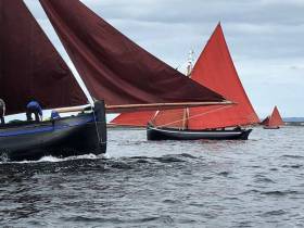  The magic and mysteries of the west – traditional boats of Connemara shaping up for racing at Kinvara on Sunday