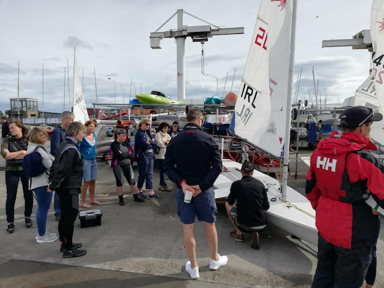 Laser 'kindegarten' briefing at the Royal St. George Yacht Club in Dun Laoghaire Harbour