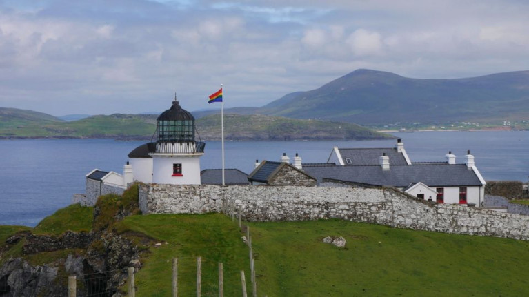 Clare Island Lighthouse on stunning Clew Bay. Co. Mayo