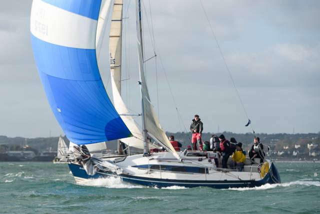 Ted and Tom Crosbie in the X-302, No Excuse was the RCYC Winter League IRC winner