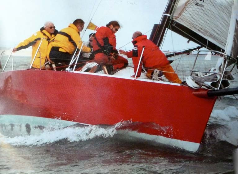 Revelling in it. The late Roy Dickson racing his Corby 36 Rosie long after he’d become entitled to his free travel pass