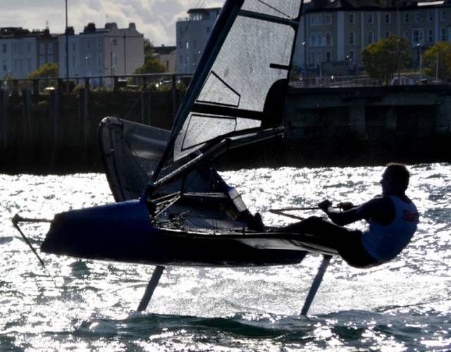 Royal Cork's Davy Kenefick in action at the Moth Nationals in Dun Laoghaire Harbour