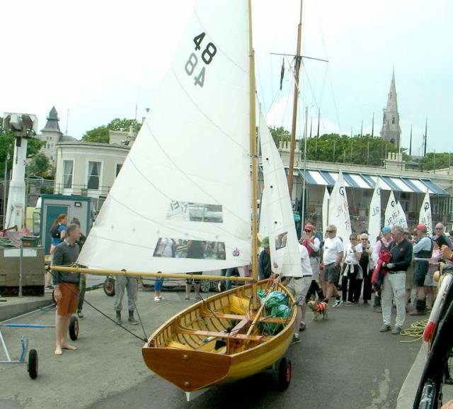 Water Wag dinghy is launched at the Royal St. George Yacht Club