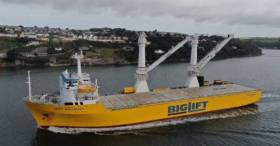 Another heavy-lift ship crane operation is to get under way involving the Happy Buccaneer as seen above entering Cork Harbour. 