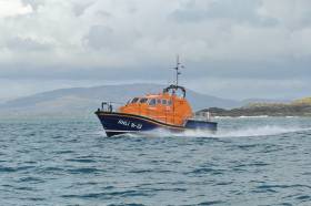 Baltimore RNLI’s all-weather lifeboat launched for the station’s third medical evacuation in two weeks on Monday morning 21 May