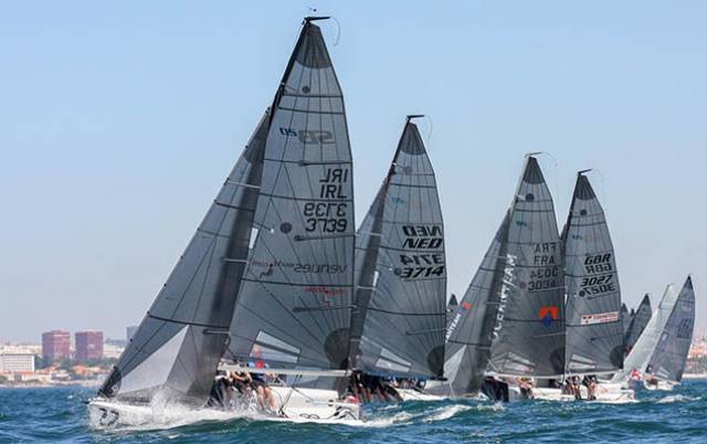 Ger Dempsey's Venuesworld from the Royal Irish Yacht Club leads the Irish at the SB20 Worlds