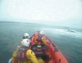 Portaferry RNLI launching to reports of dory spinning out of control on Saturday morning