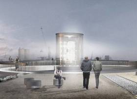 An artist&#039;s impression of Hall McKnight&#039;s winning design for the Mew Island Optic on Belfast&#039;s waterfront