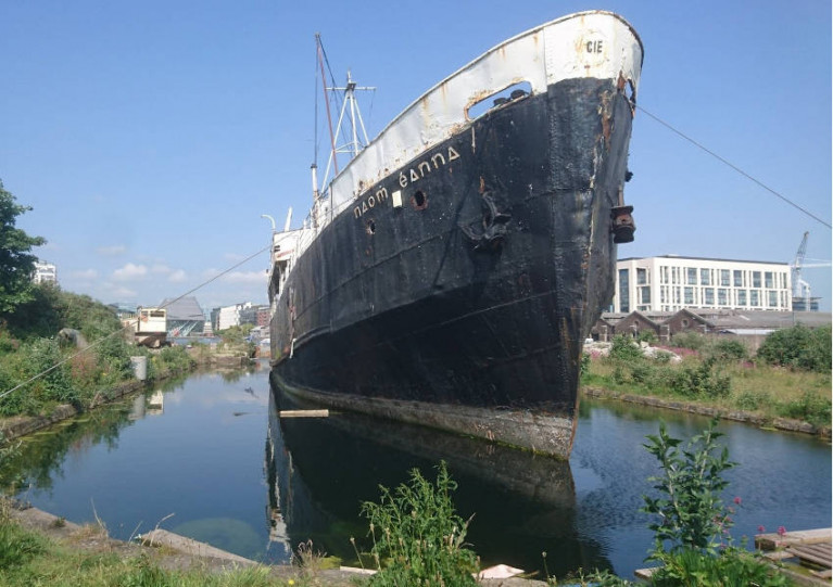 File image of Naomh Éanna at the heritage graving docks in Grand Canal Basin