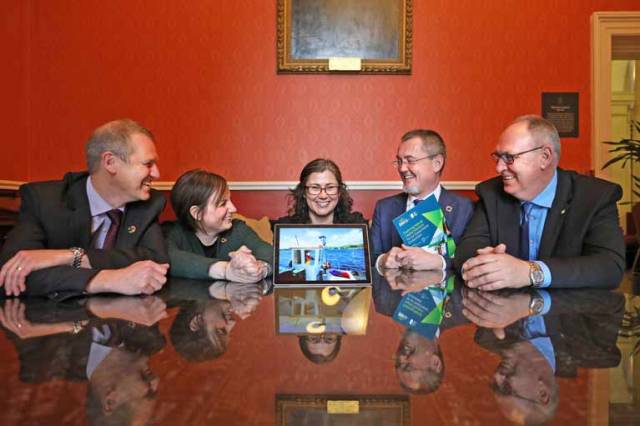 Picture shows l-r, Carl Obst, IDEEA;  Gráinne Devine, BIM; Jane Stout, Chair of the Irish Forum on Natural Capital and Professor in Ecology in Trinity College Dublin; Jim O'Toole, CEO, BIM and Mark Eigenraam, IDEEA