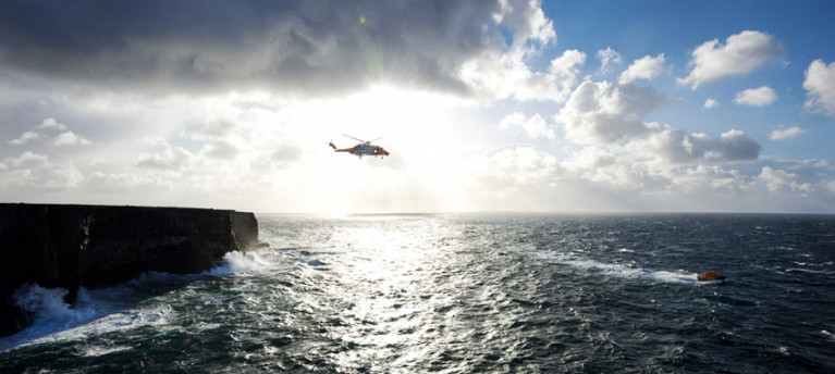 Irish Coast Guard helicopter on patrol