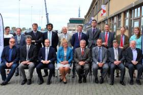 EU Commissioner Karmenu Vella with heads of European marine science institutes in Ostend, Belgium on Friday 8 July