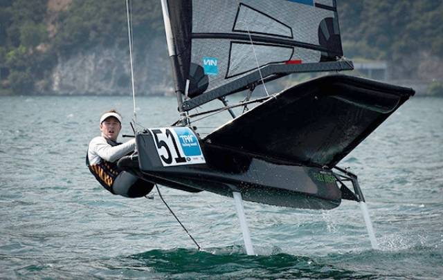 Royal Cork Moth sailor David Kenefick has just finished foiling week on Italy's Lake Garda