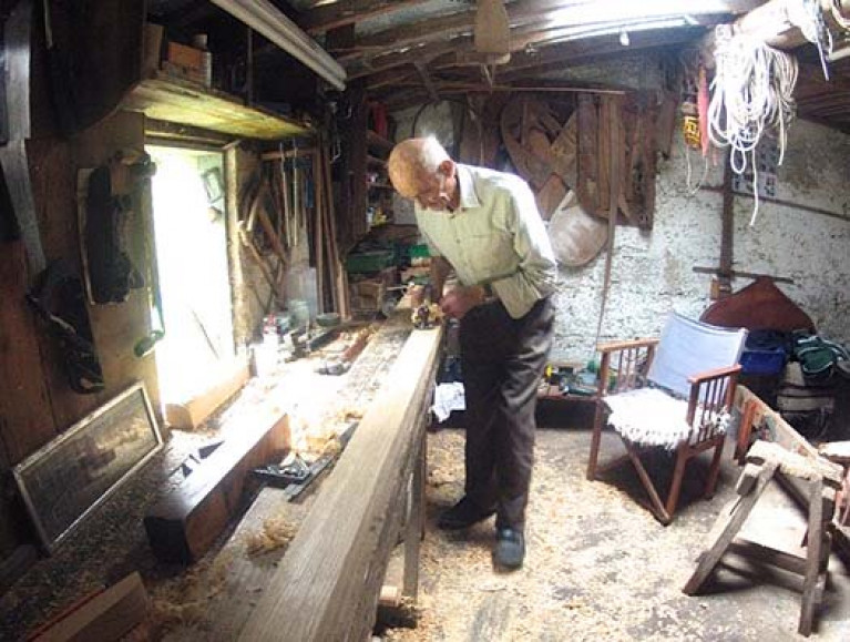  Jimmy Furey quietly in action in his remote workshop in County Roscommon on the west shore of Lough Ree