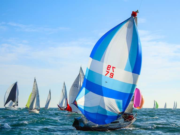 Yacht racing on Dublin Bay - A fleet of 51 boats were schedule to race round the Kish lighthouse on Sunday but the race has been postponed