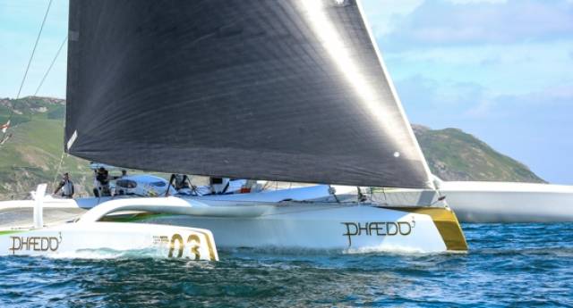Phaedo3 (Lloyd Thornburg)  makes a Round Ireland speed record bid today at 3pm from the Kish lighthouse on Dublin Bay. Scroll down for live tracker updating every five minutes.