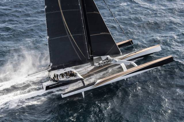 Spindrift 2 can reach speeds of nearly 50–knots