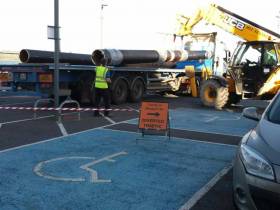 Construction of an embarkation pontoon is underway in Youghal, County Cork