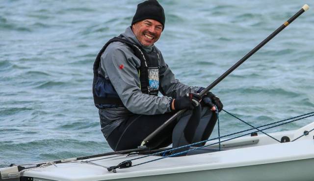  Mark Lyttle in Dublin Bay after becoming Laser Grand Masters World Champion, racing his eighth Laser dinghy
