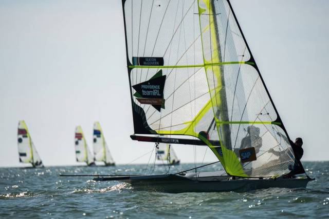 Former Olympic 49er pair Ryan Seaton and Matt McGovern sailing with Providence Team IRL ahead of Rio 2016