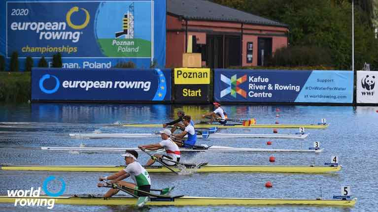 Ireland&#039;s Fintan McCarthy (closest to camera) raced in the Lightweight Men’s Single Sculls and is through to the A Final