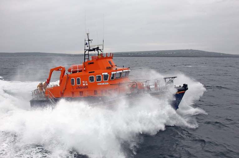 Aran Islands RNLI lifeboat was involved in the extensive Galway Bay search. The  girls were found off Inisheer