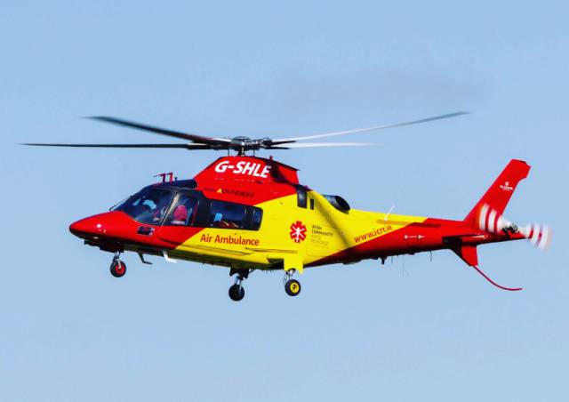 The woman was airlifted to hospital by the Irish Community Rapid Response helicopter