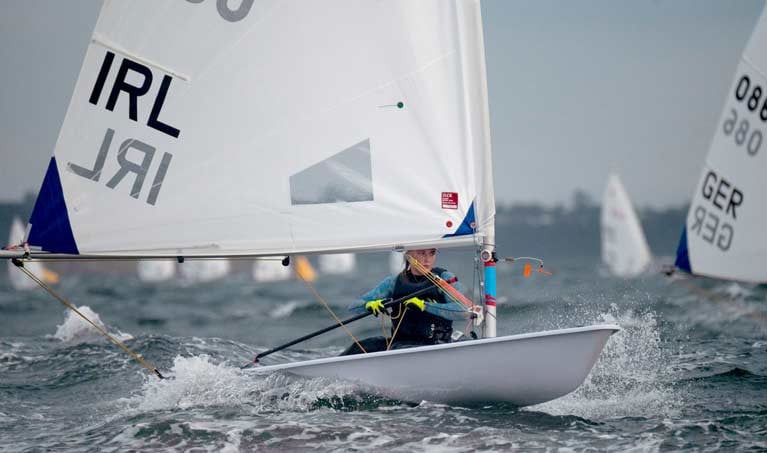 Aoife Hopkins competing at the first and only Olympic trial in the women's Radial class in Australia