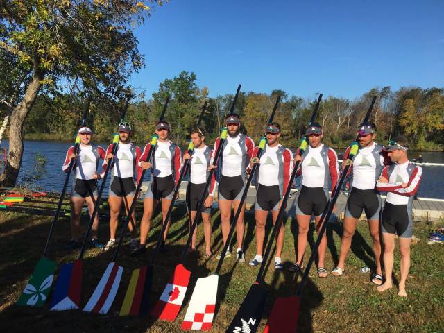 The men's Great Eight at the Head of the Charles Regatta in Boston.  
