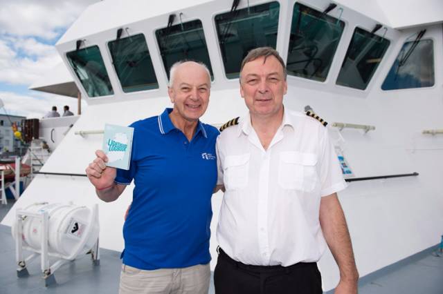 Bobby Kerr announced as Chair of the Great Lighthouses of Ireland, with Captain Harry McClenahan, on board the Granuaile at Seafest
