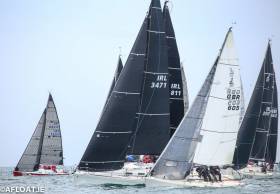 Anthony O&#039;Leary&#039;s modified 1720 (left) gets a great start in yesterday afternoon&#039;s second race for class two yachts in the ICRA National Championships
