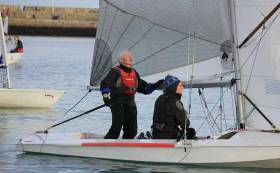 Louis Smyth at the helm of his Fireball dinghy during Sunday&#039;s DMYC Frostbites which saw two excellent races