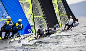 49er pair Ryan Seaton and Matt McGovern from Belfast were unable to match their 2014 silver medal form at Hyeres Sailing World Cup in France this week