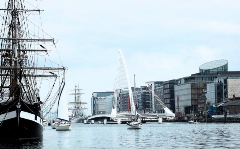 The quarter tonner Peja was pursued along the Liffey through Dublin’s Docklands