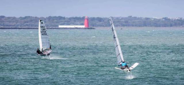 Foiling Moths competing for Irish honours on Dublin Bay