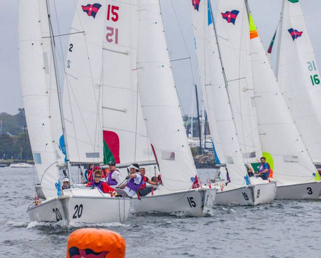 A dozen teams from 10 countries, including Ireland, Japan, Argentina and Australia, traveled to Newport for a frenetic weekend of sailing