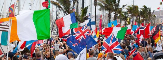 Flags of the nations, including Ireland, at today's opening ARC ceremony in Las Palmas de Gran Canaria