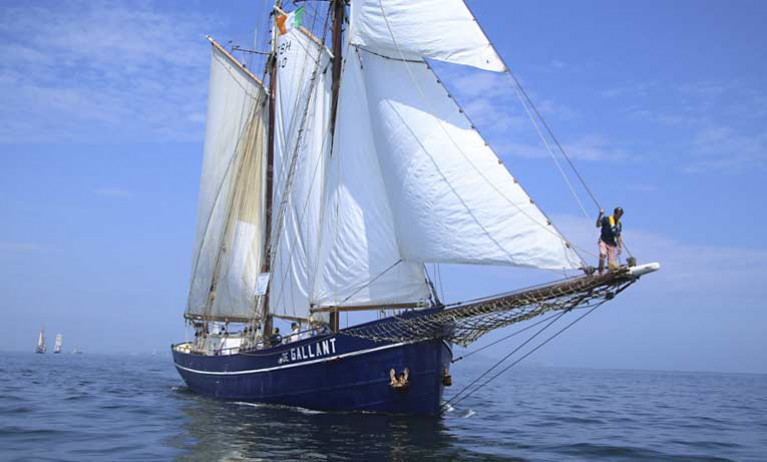 A Tall Ship visit on Dublin Bay during a Sail Traing Ireland event on the river Liffey