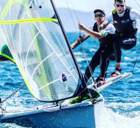 By their own admission, Ryan Seaton and Seafra Guilfoyle (above) &#039;made life difficult for themselves&#039; at the 49er Europeans but the Irish pair are through to gold fleet racing