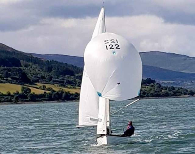 Newly-partnered Catherine Martin and Brian Murphy in 14/122 “Diane” of Dun Laoghaire Motor Yacht Club raced superbly, keeping tight to the shore to avoid the strong tide and won two of the three races