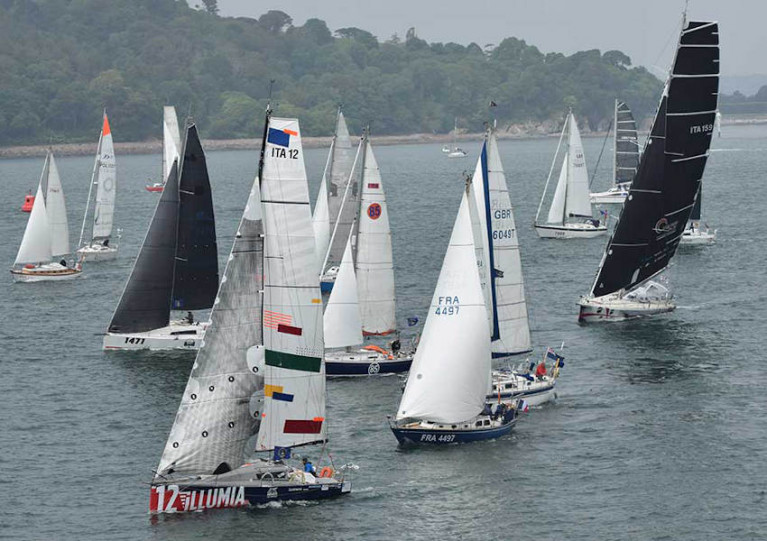 File image of a previous OSTAR race start from Plymouth
